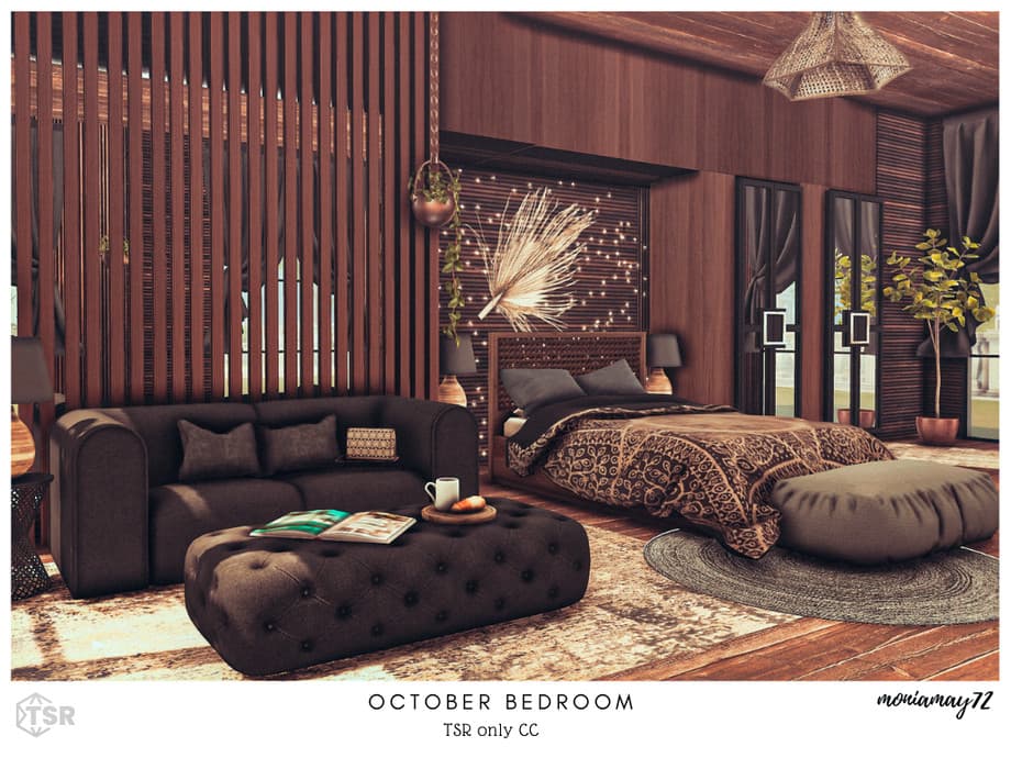 Скриншот мода Спальня October Bedroom (CC лот)